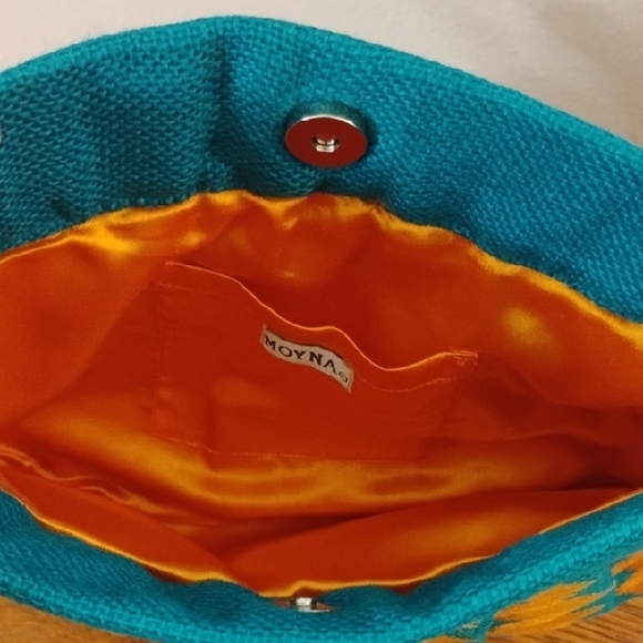 Moyna Blue and Orange Zigzag Clutch - Picture 3 of 8